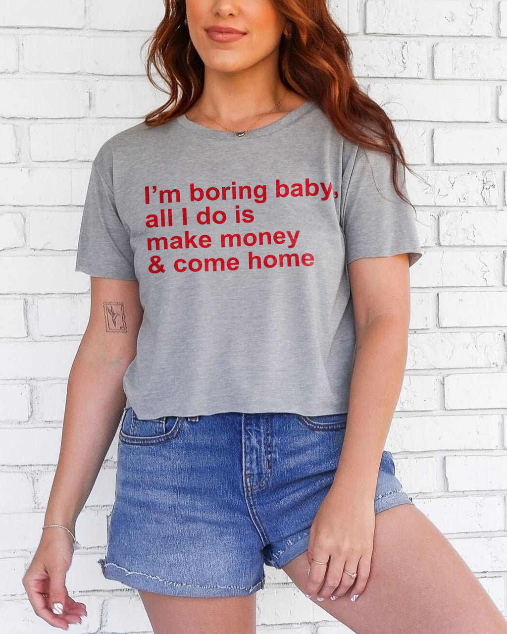 I'm Boring Baby Cropped Tee