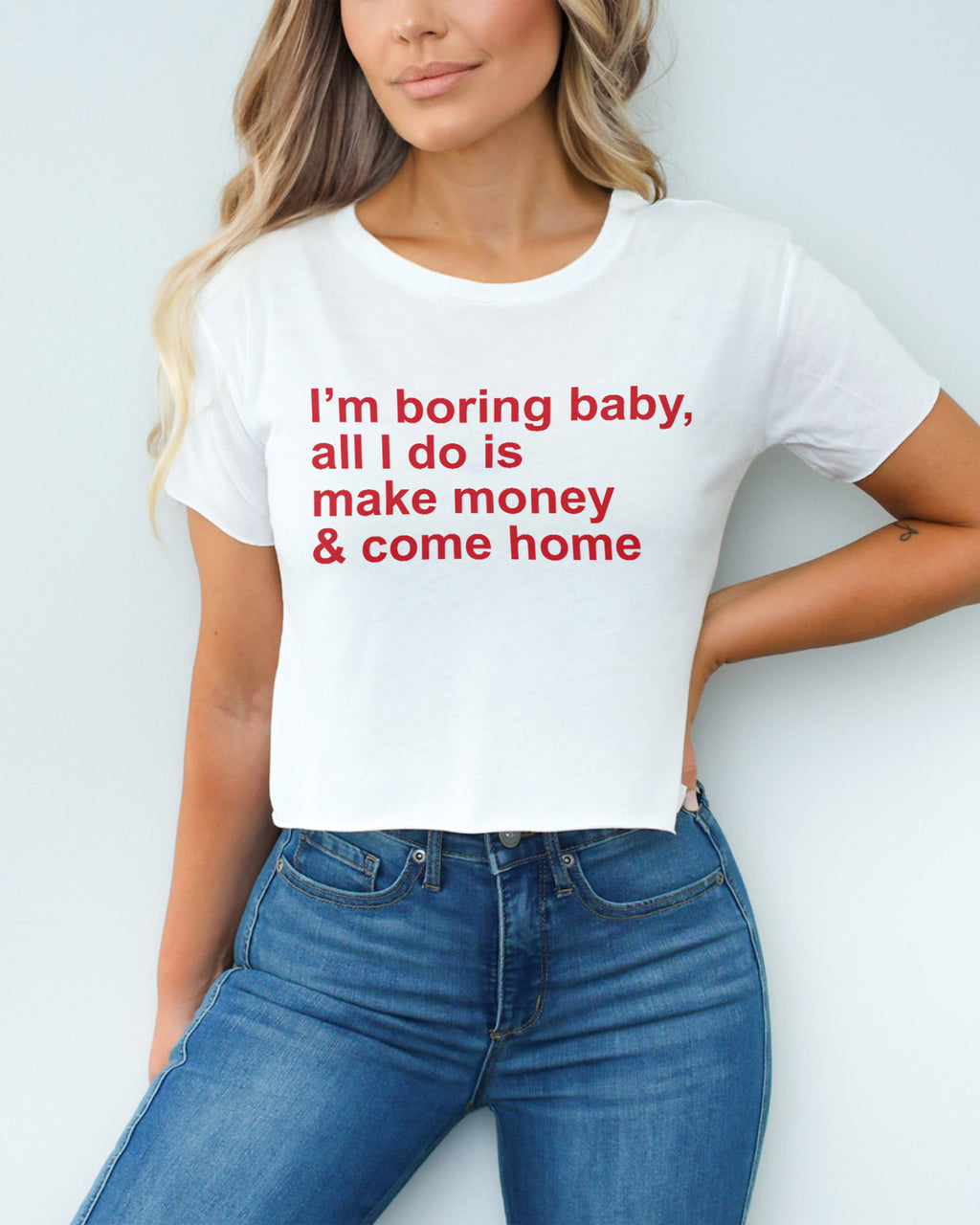 I'm Boring Baby Cropped Tee