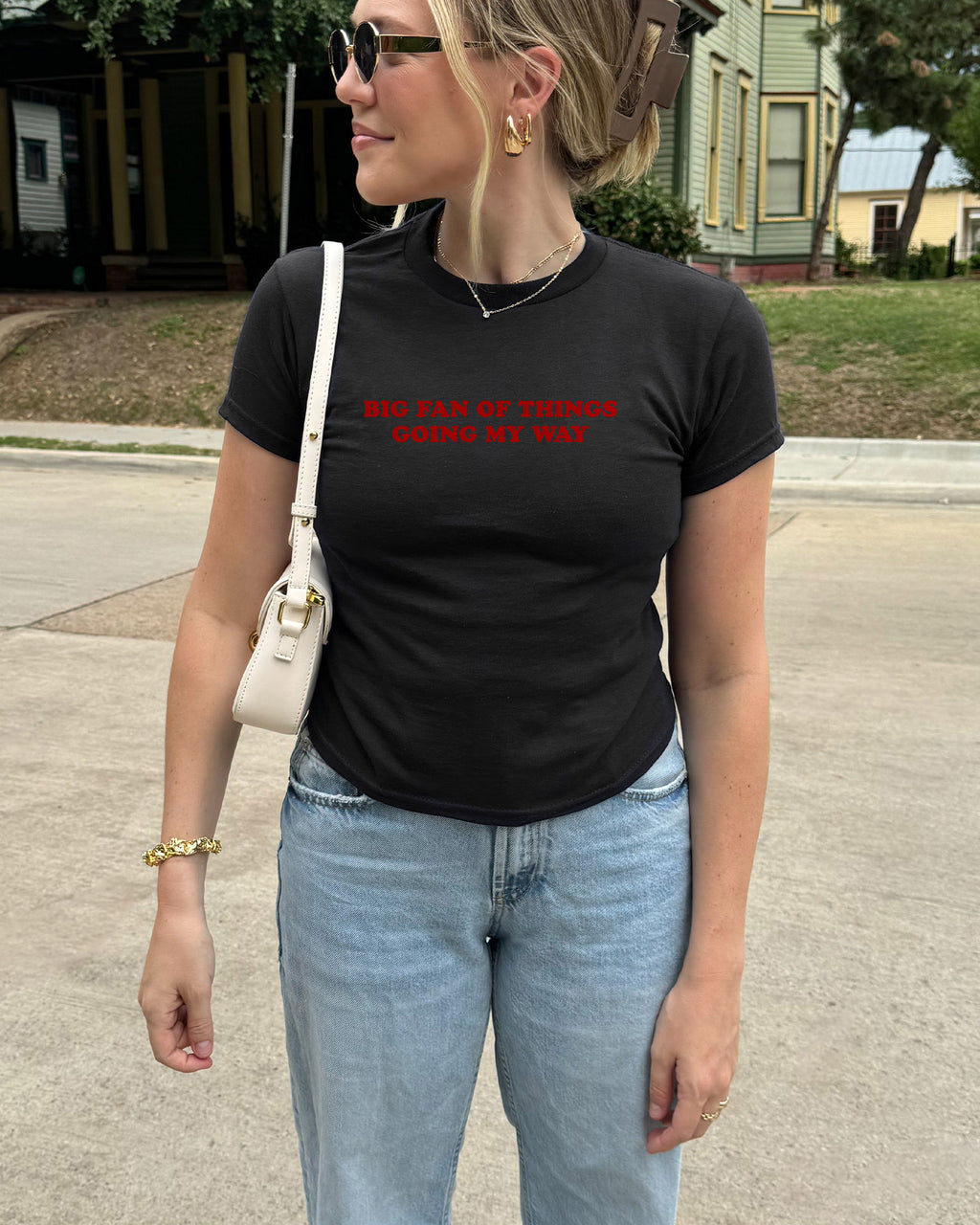 Big Fan Of Things Going My Way Baby Tee