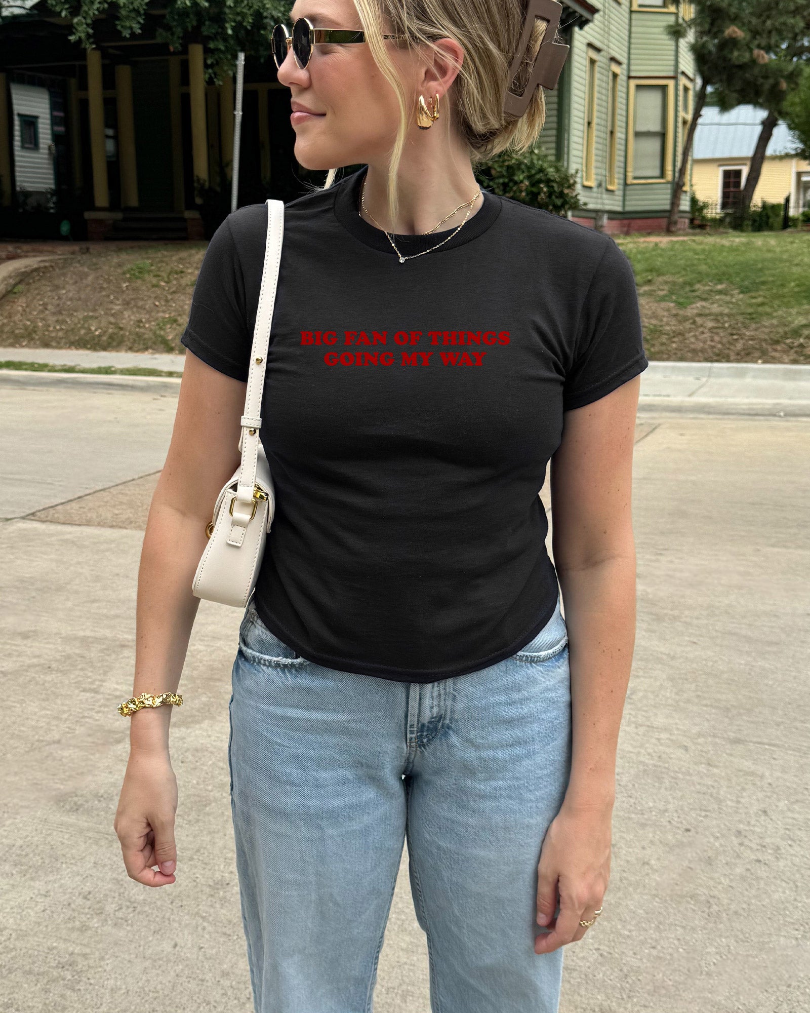 Big Fan Of Things Going My Way Baby Tee