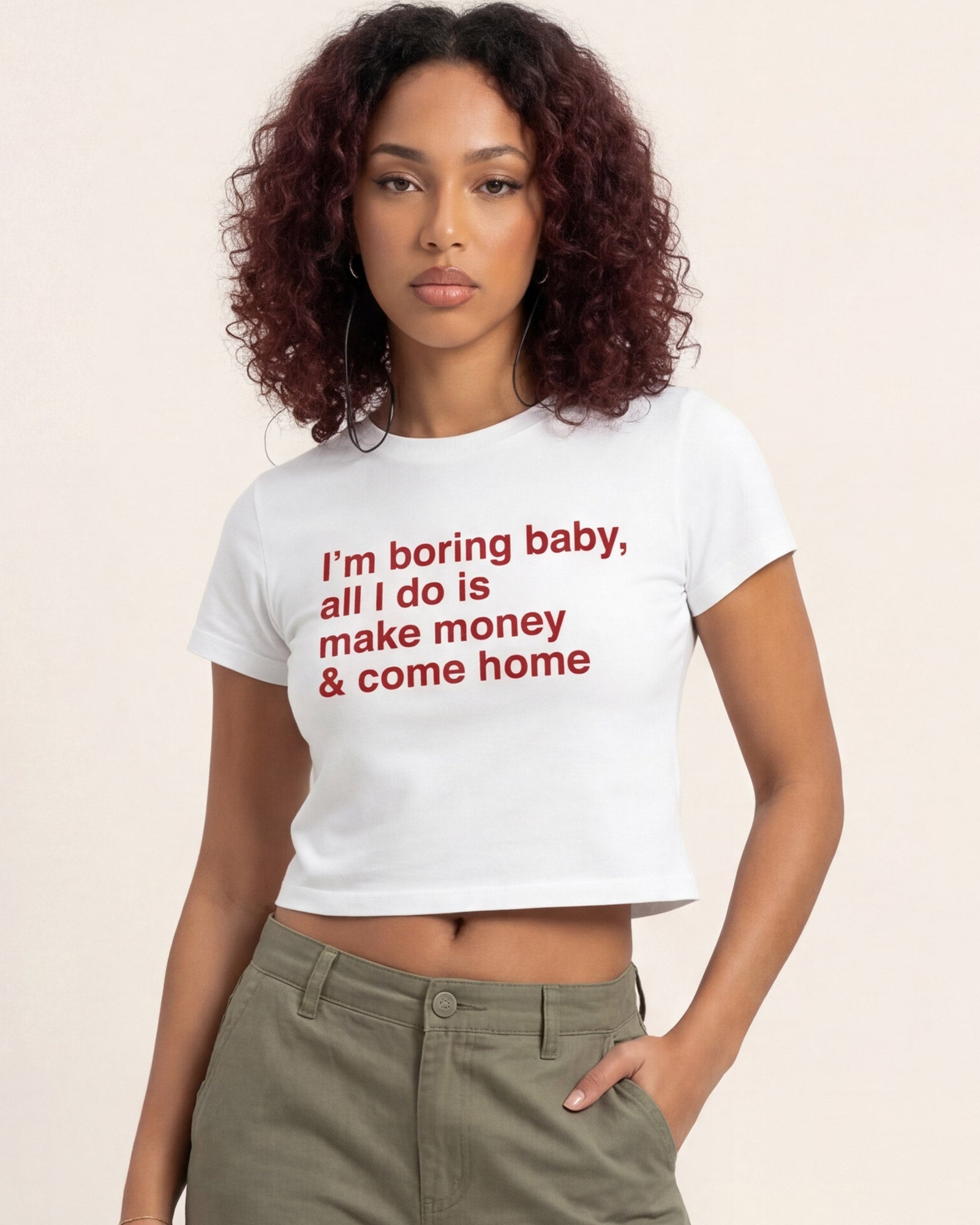 I'm Boring Baby Cropped Tee