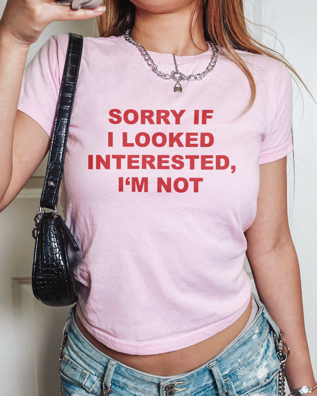 Looked Sorry If I Looked Interested I'm Not Baby Tee – Damn Darling