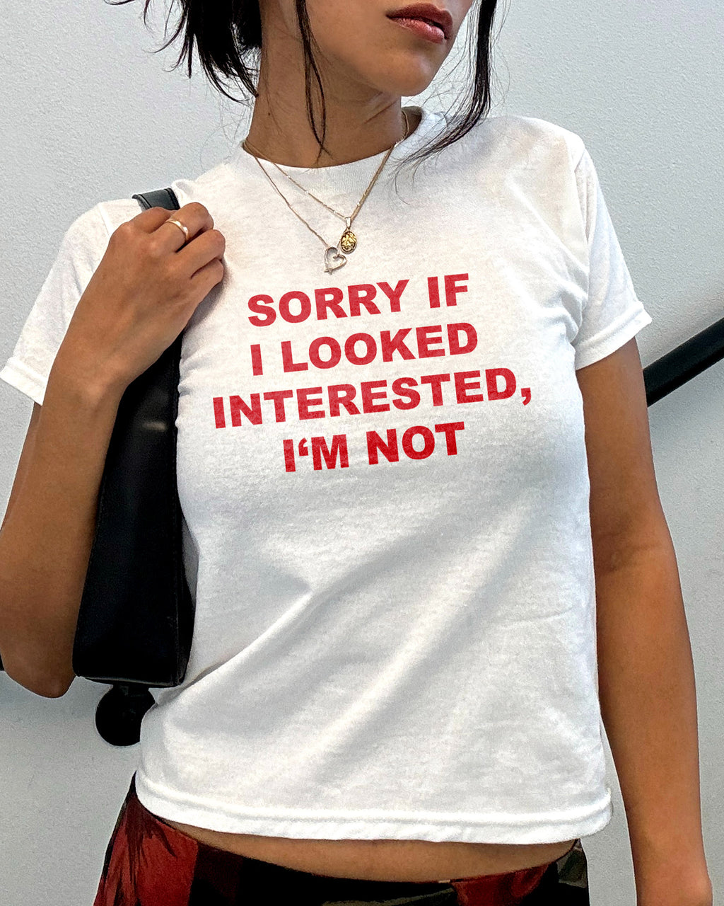 Looked Sorry If I Looked Interested I'm Not Baby Tee – Damn Darling